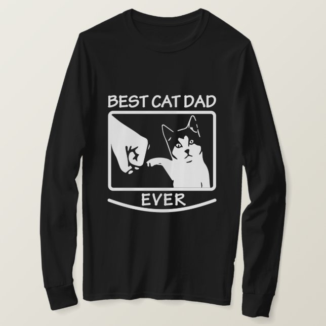 Bester Vater für Katzen je - Langschläfchen-Shirt T-Shirt (Design vorne)