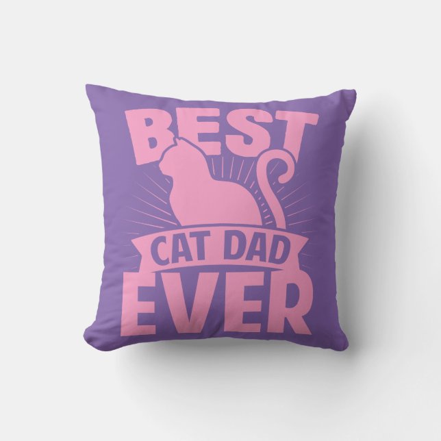 Bester Vater für Katzen je - Silhouette Kissen (Vorderseite)