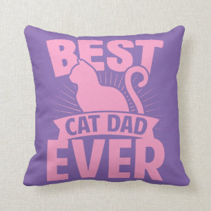 Bester Vater für Katzen je - Silhouette Kissen