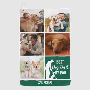 Bester Vater für Par Foto Collage für Vatertag Golfhandtuch
