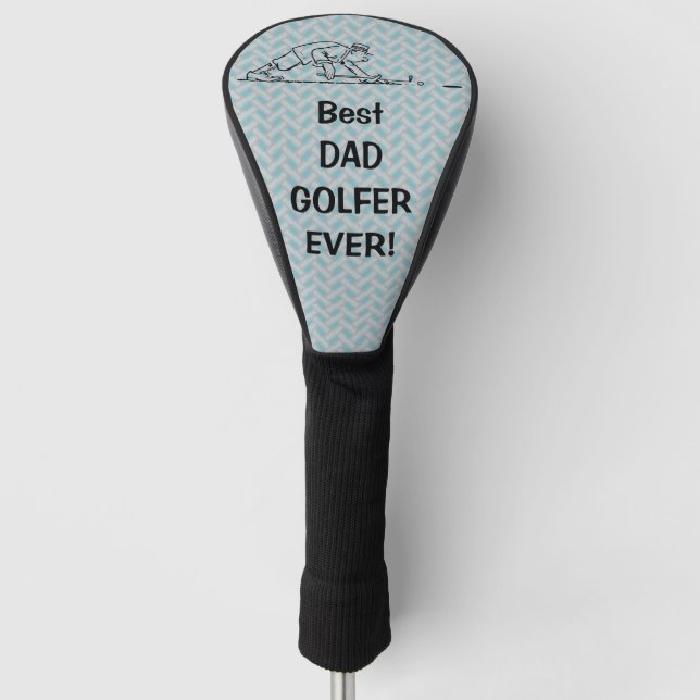 Bester Vater Golfer je! Golf Head Cover Headcover (Vorderseite)
