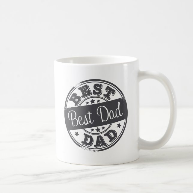 Bester Vater - GummiBriefmarkeneffekt - Kaffeetasse (Rechts)