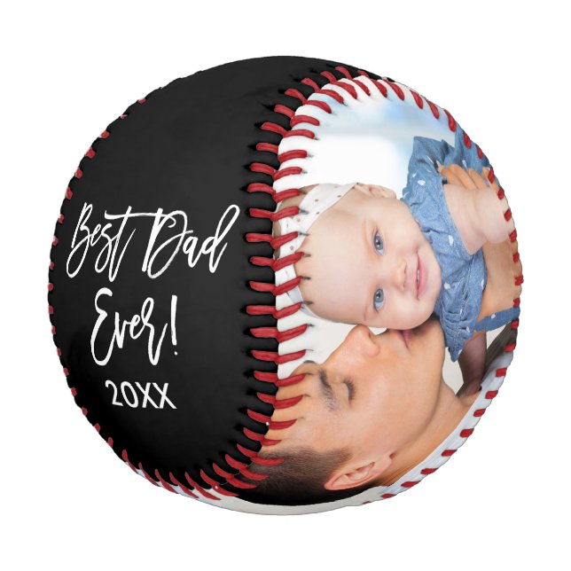 Bester Vater im 2. Foto Pinselstriche Baseball (Schrägansicht)