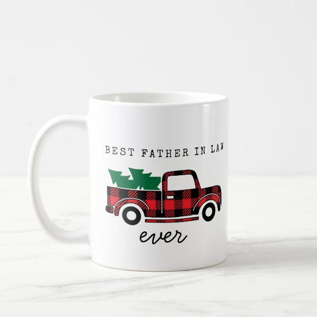 Bester Vater im Jura je Karierter Weihnachtswagen Kaffeetasse (Links)