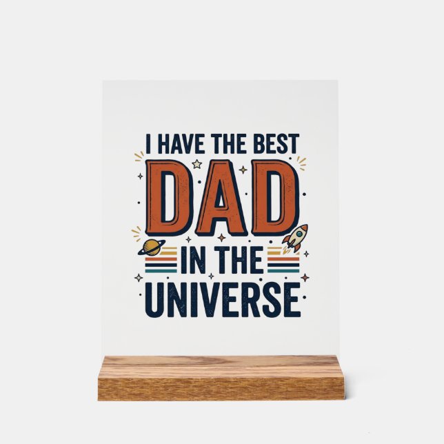 Bester Vater im Universum Space Vector Design_1 Acrylschild (Vorderseite)