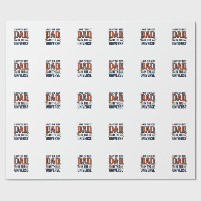 Bester Vater im Universum Space Vector Design_1 Geschenkpapier (Flach)