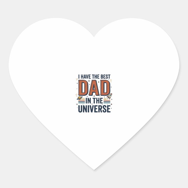 Bester Vater im Universum Space Vector Design_1 Herz-Aufkleber (Vorderseite)