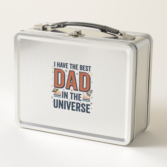 Bester Vater im Universum Space Vector Design_1 Metall Brotdose (Vorderseite)