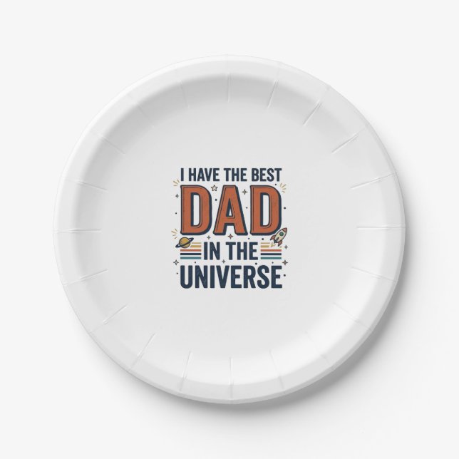 Bester Vater im Universum Space Vector Design_1 Pappteller (Vorderseite)