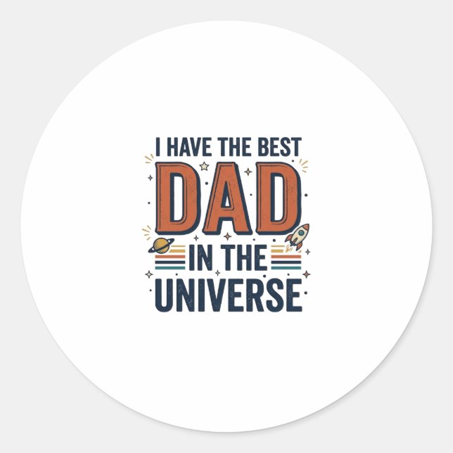 Bester Vater im Universum Space Vector Design_1 Runder Aufkleber (Vorderseite)
