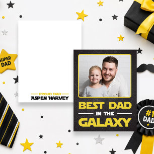 Bester Vater im Universum Vatertags-Photokarte Dankeskarte