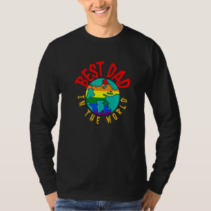 Bester Vater im World LGBT Pride Month Rainbow Fla T-Shirt