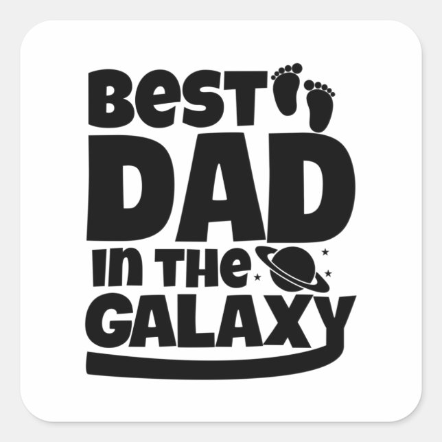 Bester Vater in der Galaxie Quadratischer Aufkleber (Vorderseite)