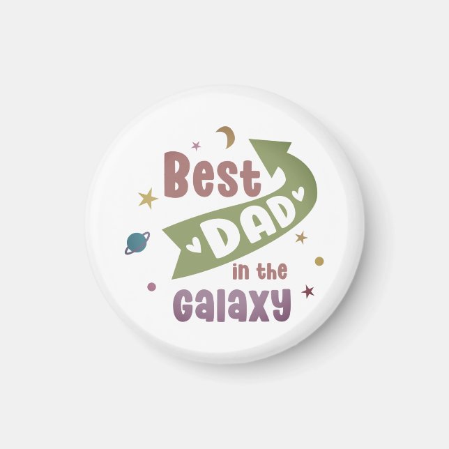 Bester Vater in der Galaxy Typografie Magnet (Vorne)