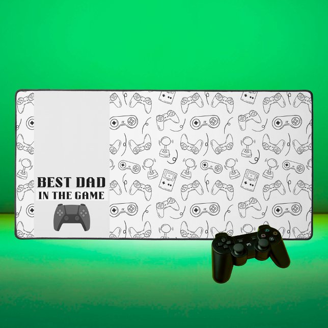 Bester Vater in der Game Sketch White Desk Mat Schreibtischunterlage (Gaming Dad Desk Mat Mouse Pad)