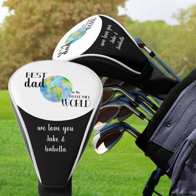 Bester Vater in der ganzen Welt | Planet Erde Golf Headcover (Von Creator hochgeladen)