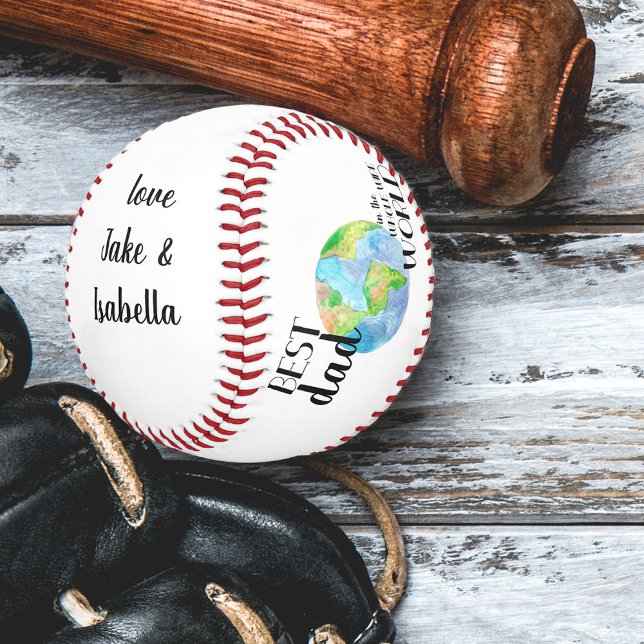Bester Vater in der gesamten Welt Personalisiert Baseball (Von Creator hochgeladen)