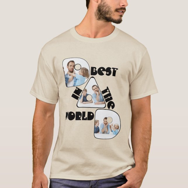 BESTER VATER IN DER WELT, Foto Collage T - Shirt (Vorderseite)