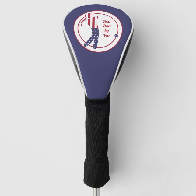 Bester Vater in Par| American Flag Golf Player Headcover (Vorderseite)