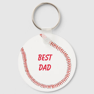 Bester Vater in Red Baseball Design Painting Schlü Schlüsselanhänger