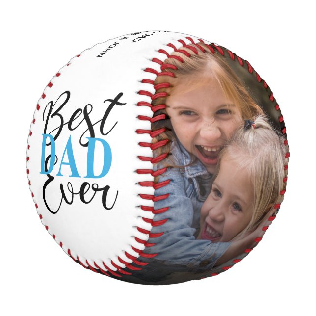 Bester Vater je 2 Foto Baseball (Schrägansicht)