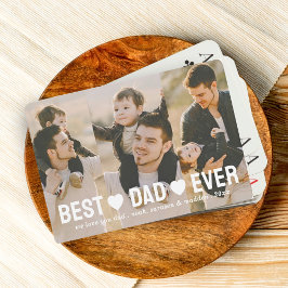 Bester Vater je 3 Collage Hearts kundenspezifisch Spielkarten