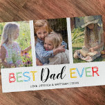 Bester Vater je 3 Familien Foto<br><div class="desc">Niedlichen Väter Foto Rätsel,  fügen Sie drei Ihrer eigenen Fotos Ihrer eigenen Familie,  ein buntes typografisches Design "Bester Vater je",  und die Kinder Namen.</div>