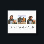 Bester Vater je | 3-Foto Vatertag Retro Leinwanddruck<br><div class="desc">Das Foto des individuell gestaltbaren Vaters mit 3 Fotos,  darunter ein lustiger typografischer Schriftart,  der "Bester Papa aller Zeiten" sagt. Perfektes Geschenk für den Vater.</div>