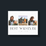 Bester Vater je | 3-Foto Vatertag Retro Leinwanddruck<br><div class="desc">Das Foto des individuell gestaltbaren Vaters mit 3 Fotos,  darunter ein lustiger typografischer Schriftart,  der "Bester Papa aller Zeiten" sagt. Perfektes Geschenk für den Vater.</div>