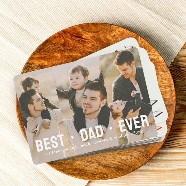 Bester Vater je 3 FotoCollage individuell Spielkarten (Von Creator hochgeladen)