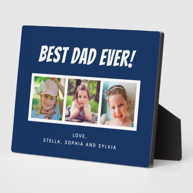 Bester Vater je 3 Fotos, Produktfamilie Blau Fotoplatte (Seite)