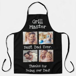 Bester Vater je 4 Foto Collage Fun Grill Master Schürze