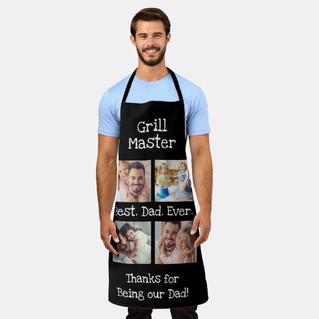 Bester Vater je 4 Foto Collage Fun Grill Master Schürze (Getragen)