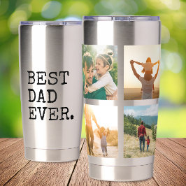 Bester Vater je 4 FotoCollage Thermobecher