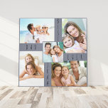Bester Vater je 5 Foto Collage Grau Blue Square Leinwanddruck<br><div class="desc">Maßgeschneiderte Leinwand für den besten Papa, der je in neutraler Farbpalette gehalten wurde, um Ihre Dekoration Anzug zu geben. Das Design wird mit "bester Vater je [Jahr]" in mageren Schriftart Typografie geschrieben und Sie können das Jahr anpassen und auch Papa zu Papa oder Papa bearbeiten, wenn nötig. Die Fotovorlage erstellt...</div>