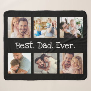 Bester Vater je 6 FotoCollage in Schwarz und Weiß Sherpadecke