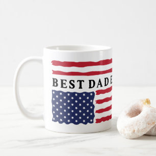 Bester Vater je amerikanische Flagge Kaffeetasse