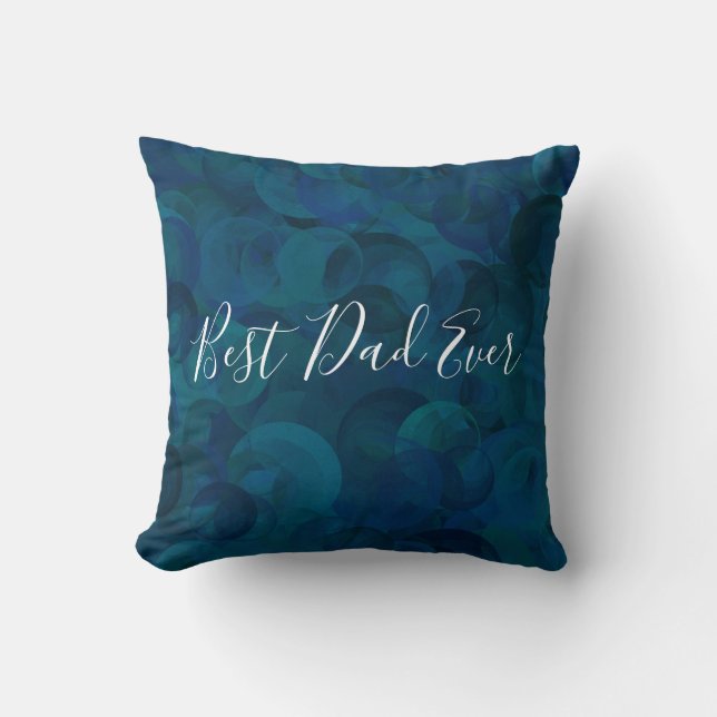 Bester Vater je Aquamarin Blue Personalisiert Thro Kissen (Vorderseite)