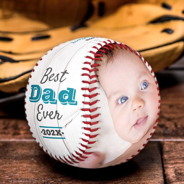 Bester Vater je Aquamarine Typografie Weißes Rusti Baseball (Von Creator hochgeladen)