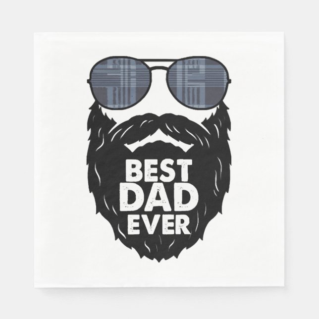 Bester Vater je Bart bärtige Vater Sonnenbrille sc Serviette (Vorderseite)