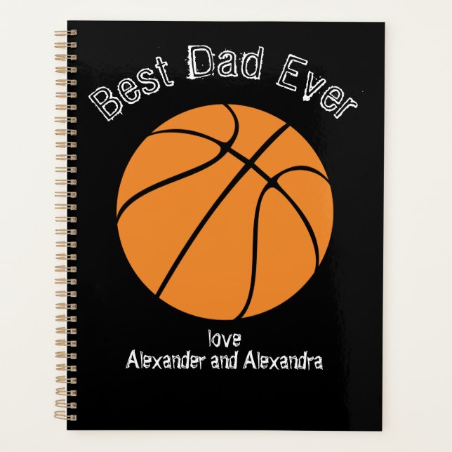 Bester Vater je Basketball gestörter Text Planer (Vorderseite)