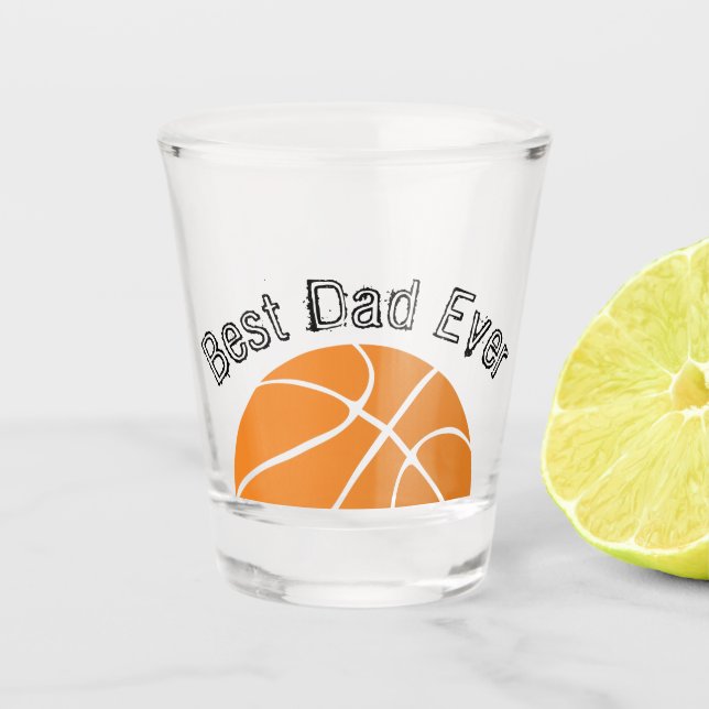 Bester Vater je Basketball gestörter Text Schnapsglas (Vorderseite)