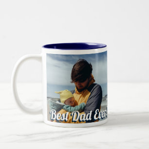 Bester Vater je! Benutzerdefinierte 2 horizontale Zweifarbige Tasse