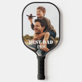 Bester Vater je benutzerdefinierte Foto-Collage Er Pickleball Schläger