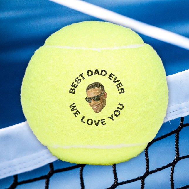 Bester Vater je - Benutzerdefinierte Meldung und F Tennisbälle (Best Dad Ever – Custom Message & Face Photo)