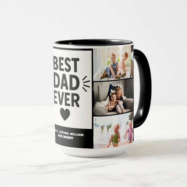 Bester Vater je benutzerdefinierten 6-FotoCollage Tasse (VorderseiteRechts)