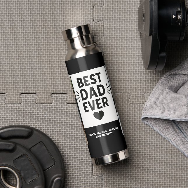 Bester Vater je benutzerdefinierten 6-FotoCollage Trinkflasche (Fitnessstudio)