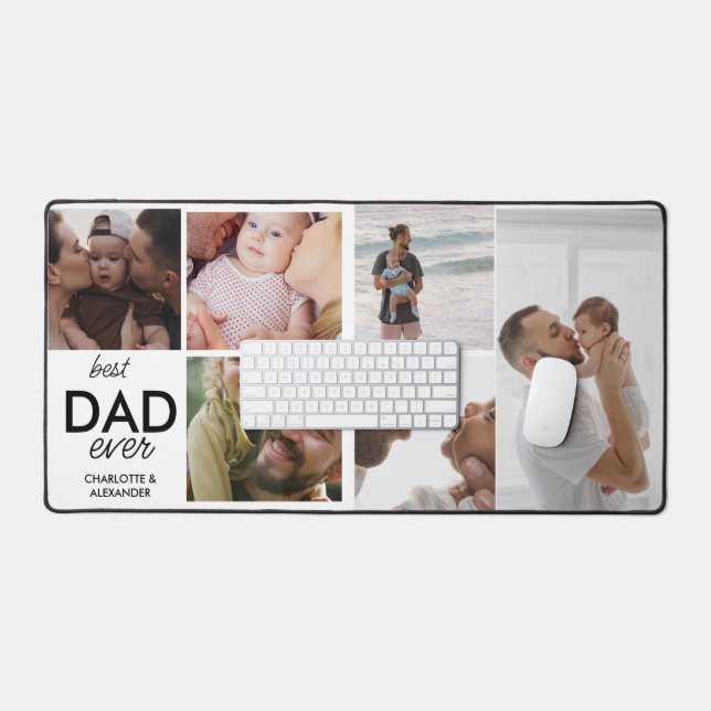 Bester VATER je benutzerdefinierten 7-FotoCollage Schreibtischunterlage (Tastatur & Maus)