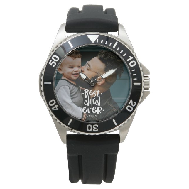Bester Vater je benutzerdefinierten Foto Vatertag  Armbanduhr (Vorderseite)