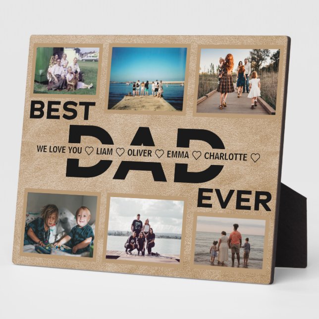 Bester Vater je benutzerdefinierter Familiensammlu Fotoplatte (Seite)